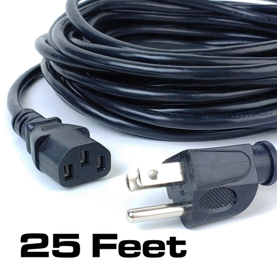 25 Foot Long AC Power Cord for Pedalboard Power Supplies & Multi-Effects Pedals